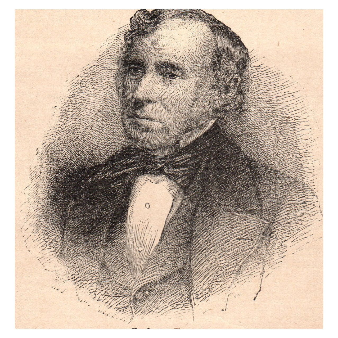 President Zachary Taylor Portrait 4x4" Original Engraving 1899 AK3-7