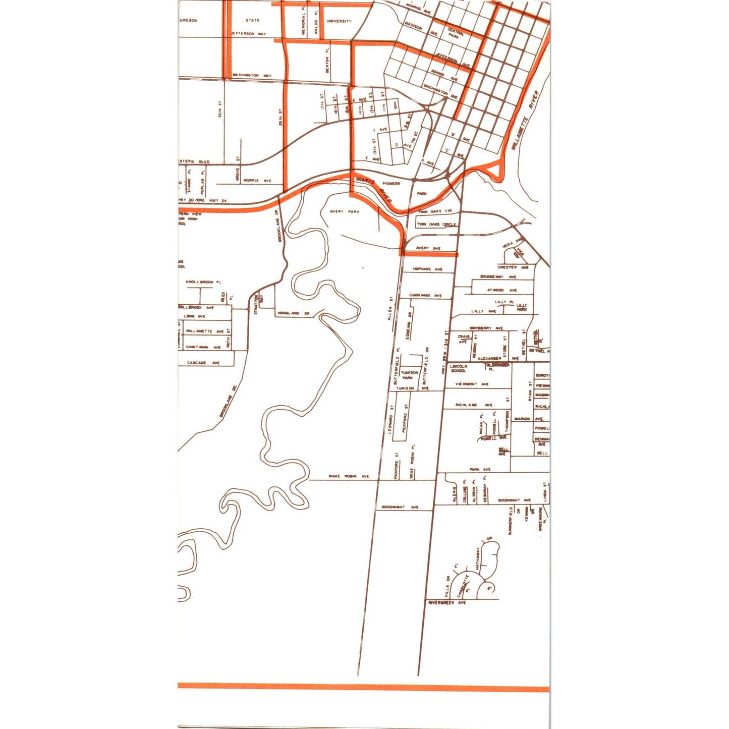 1980s Corvallis Oregon "Corvallis Area Bikeways" Fold Out Map Brochure SF3