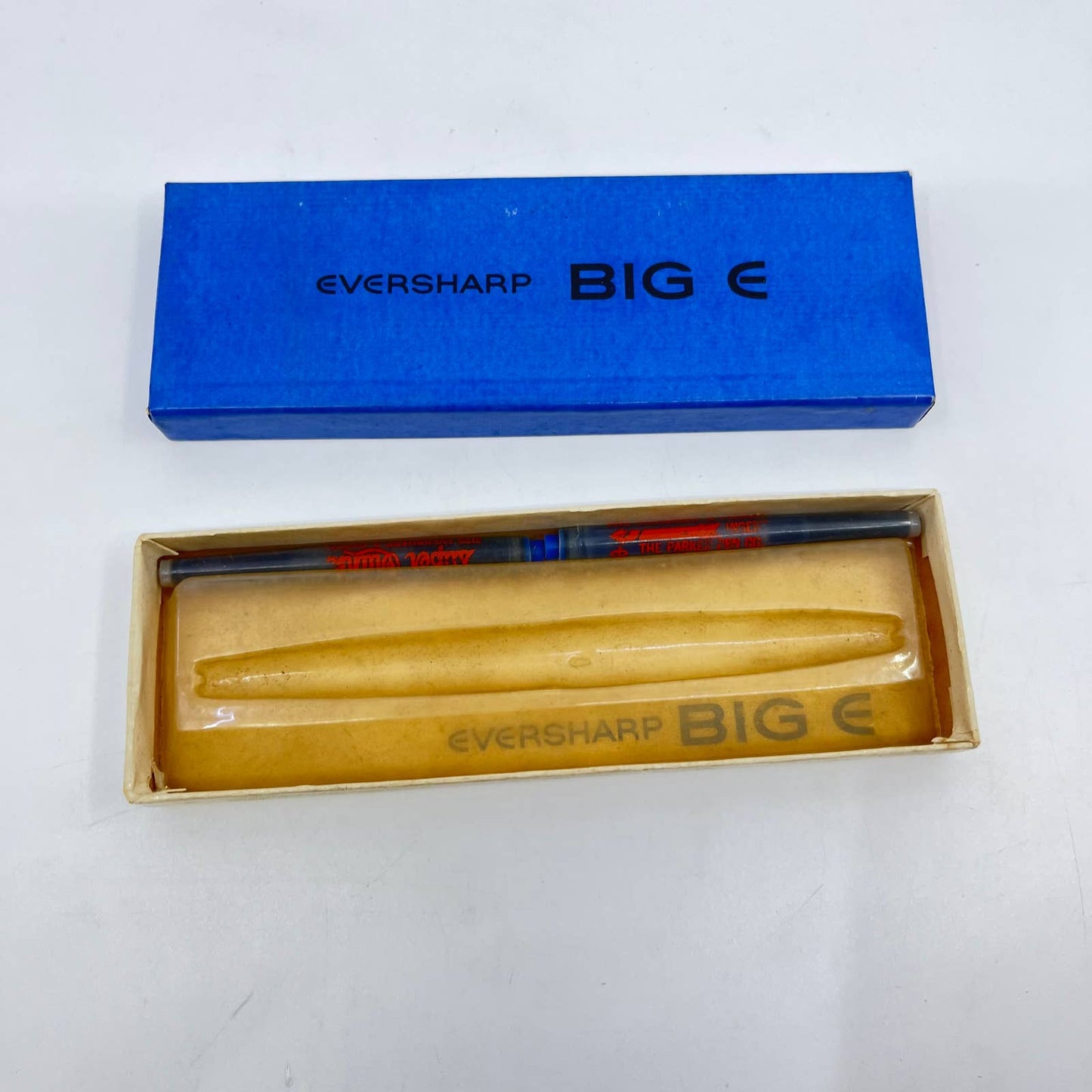 Vintage 1960s Eversharp Big E Cartridge Pen BOX w/ 2 Refill Cartridge TF4