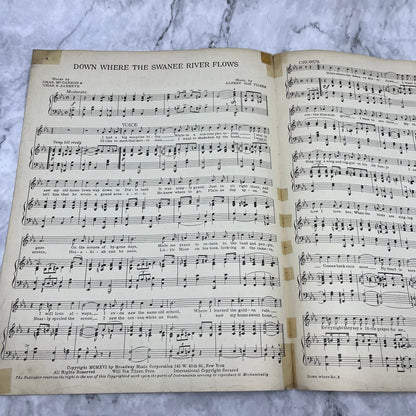 Down Where the Swanee River Flows - 1916 sheet music - Al Jolson V41-3