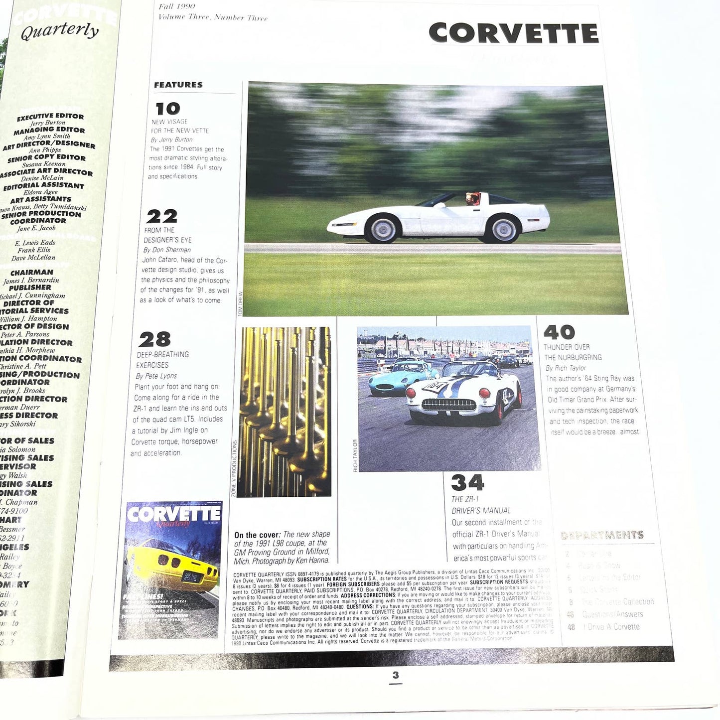 1990 Fall - Corvette Quarterly Magazine ZR-1 Driver's Manual 1991 L98 Coupe TG1