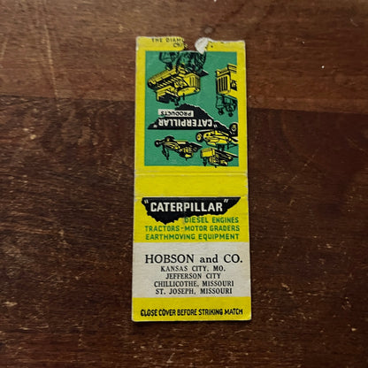 Caterpillar Products Hobson & Co Kansas City MO Advertising Matchbook MM11-5