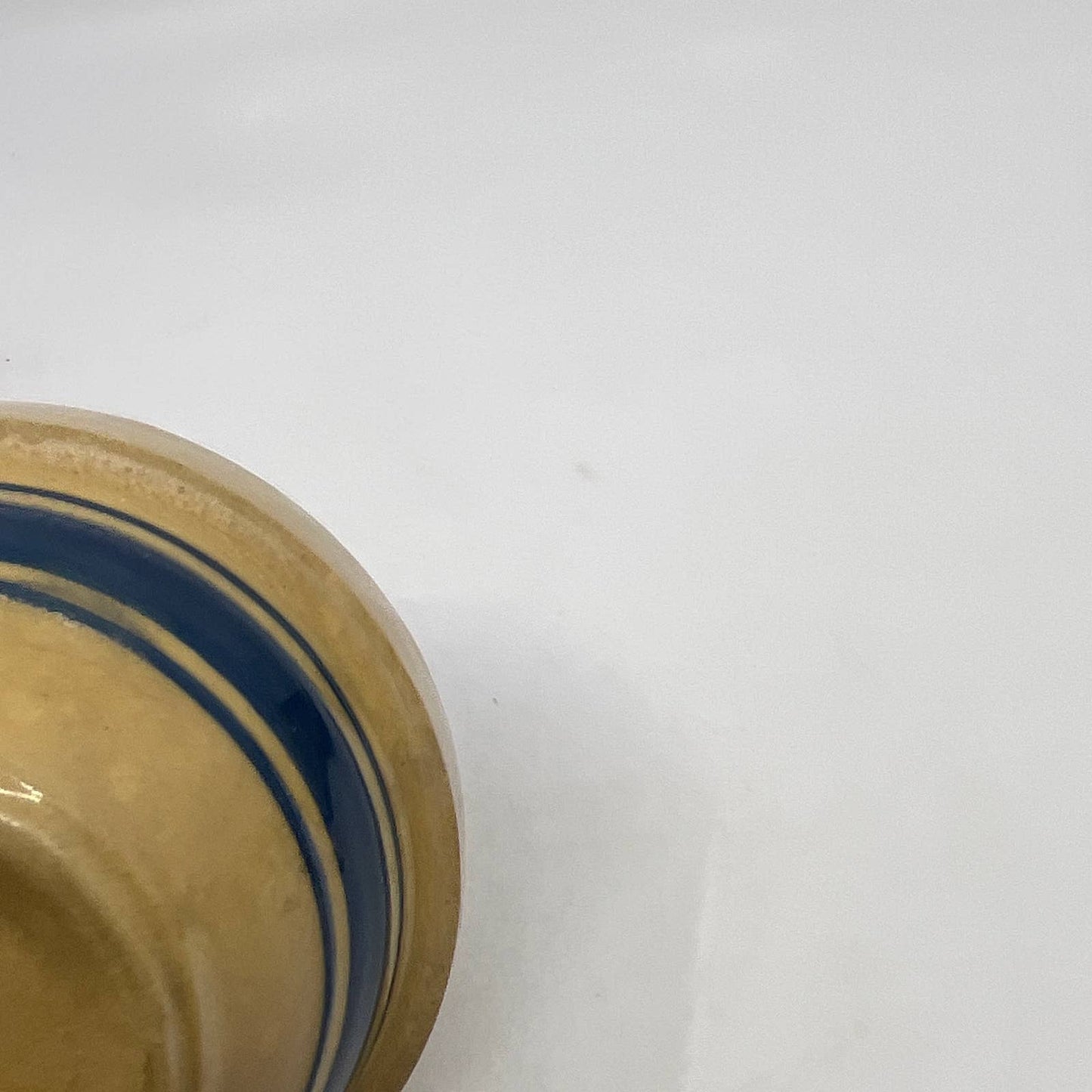 Antique HULL Pottery Blue Banded Yellow Ware Small Mixing Bowl 5" Diameter TH5