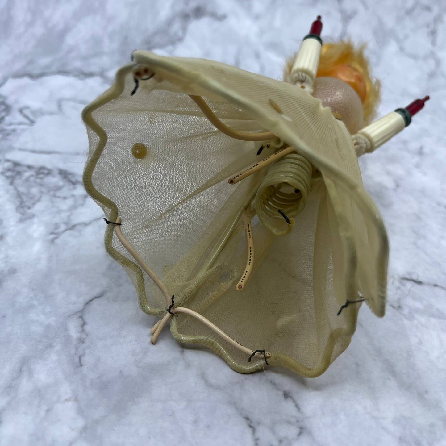 Stockinette 60's Christmas Angel Lighted Light Up Decoration Tree Topper 7" TE4