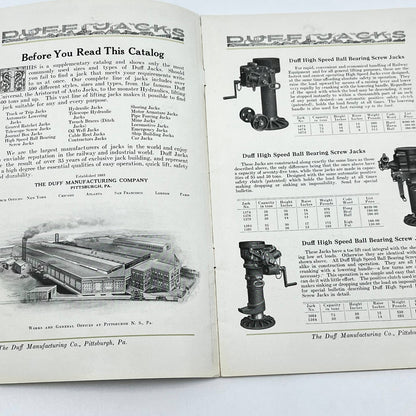 1880s DUFF JACKS Bulletin Catalogue Duff Mfg Co. Pittsburgh PA TF7