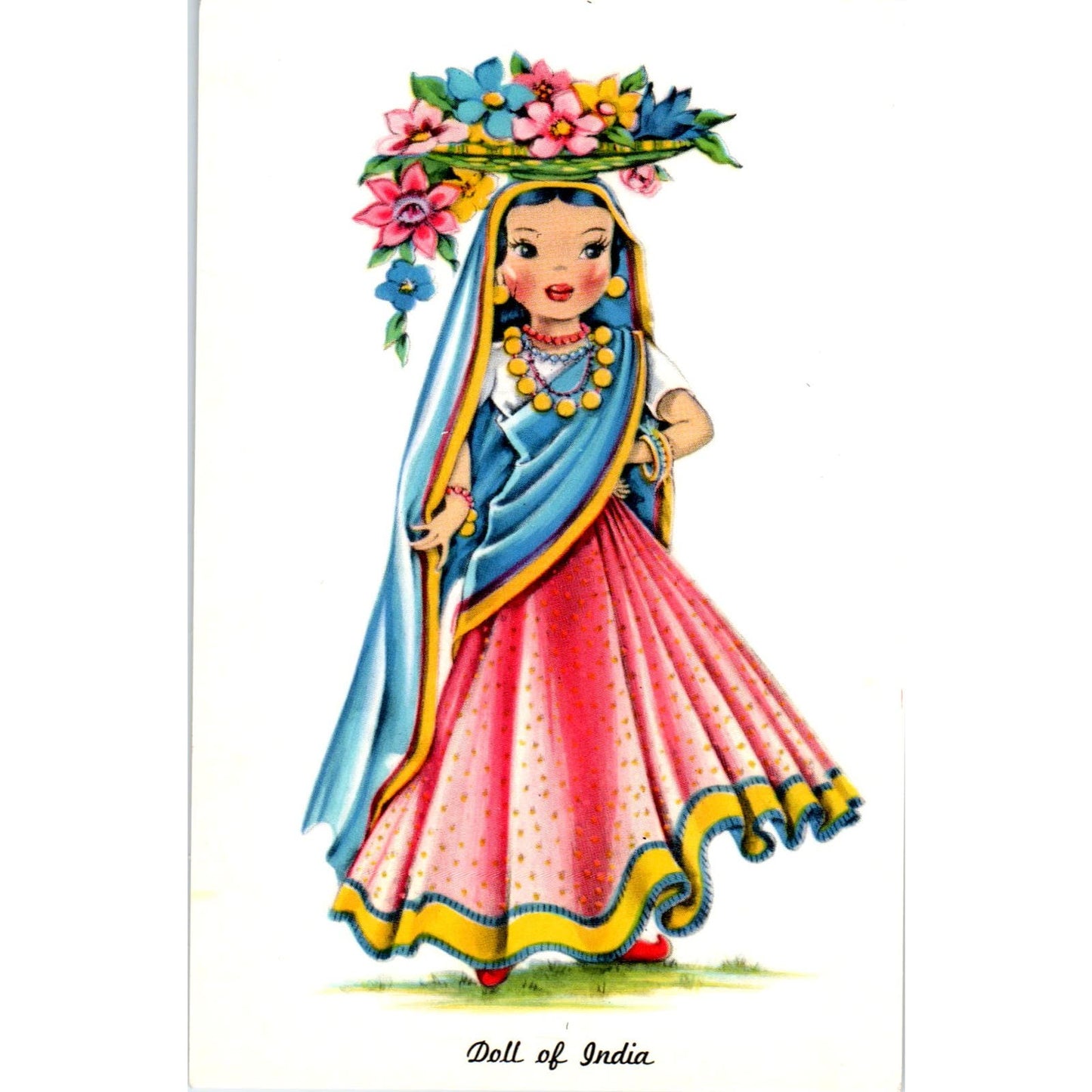Doll of India - Dolls of Many Lands Series Original Postcard PB4