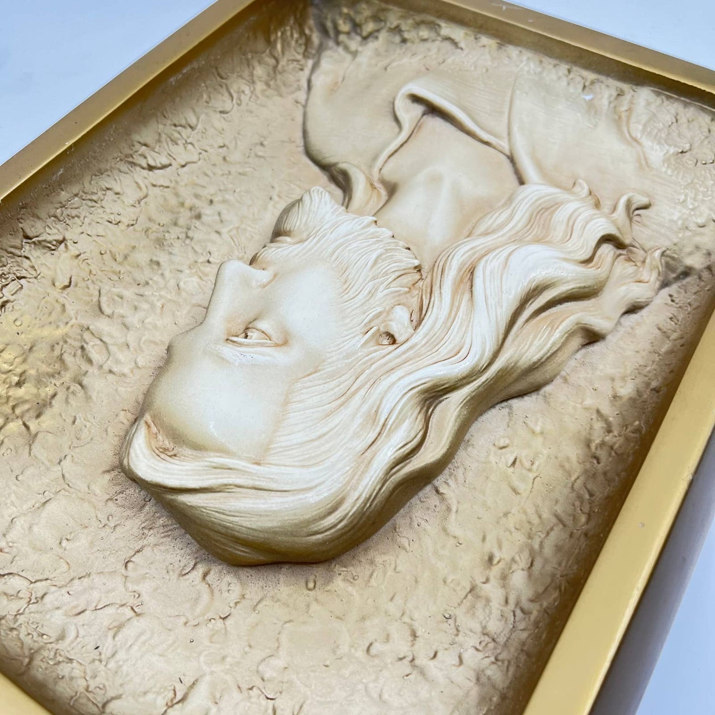 1959 Chalkware Jesus 3D Messiah Relief by Victor Creative Arts Inc. 8.5x11” TE6