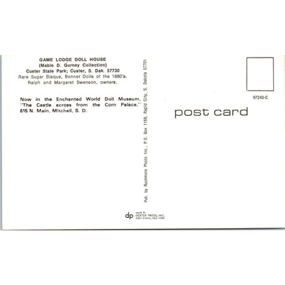 Game Lodge Doll House Rare Sugar Bisque Dolls Margaret Swenson Postcard PB8