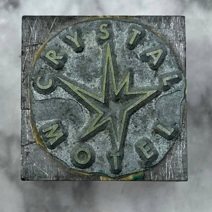 Vintage Printing Letterpress Printers Block Plate Crystal Motel TJ516