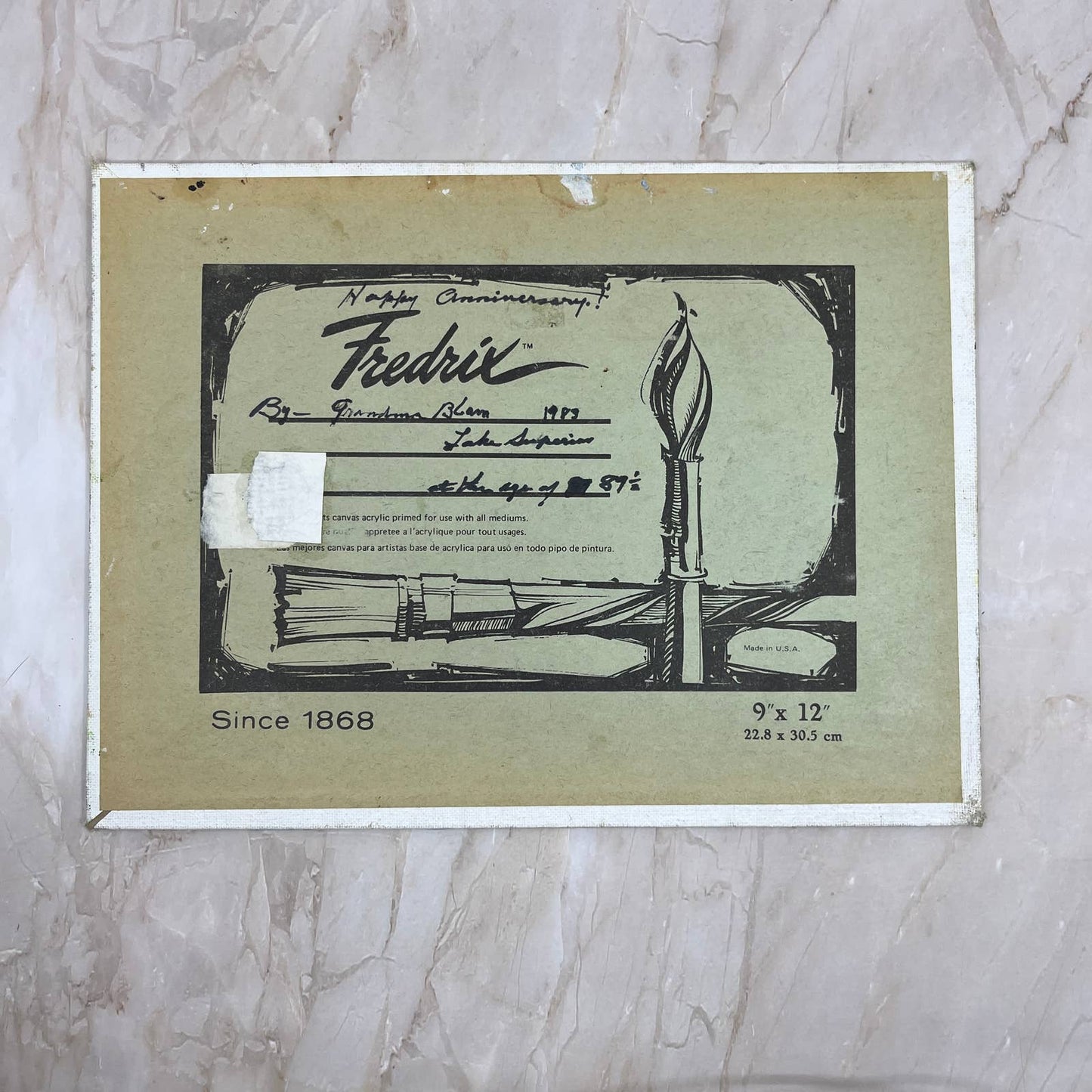 1983 Original Art Painting Lake Superior Sunset L. “Grandma” Blom 9x12 FL3