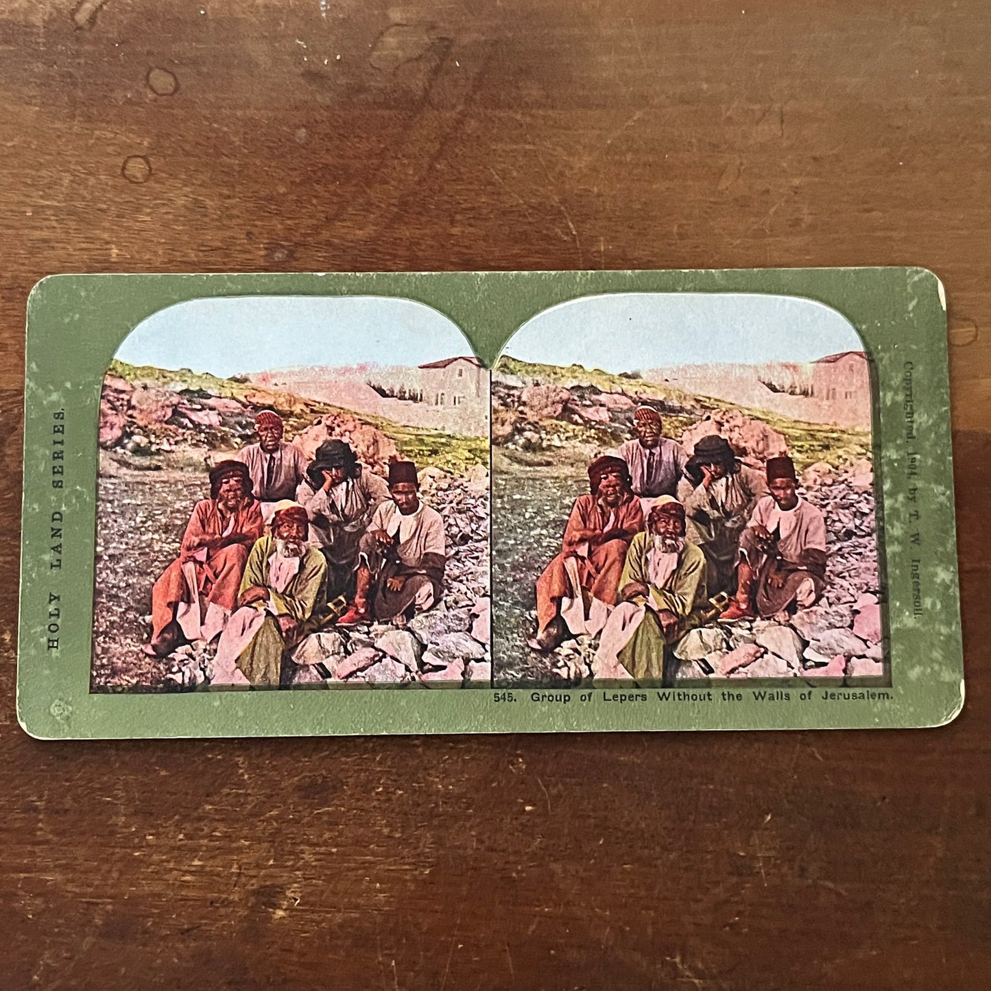 Group of Lepers Without the Walls of Jerusalem Antique Stereoview Card H2-4