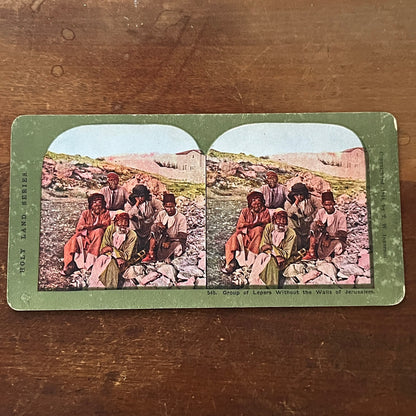 Group of Lepers Without the Walls of Jerusalem Antique Stereoview Card H2-4
