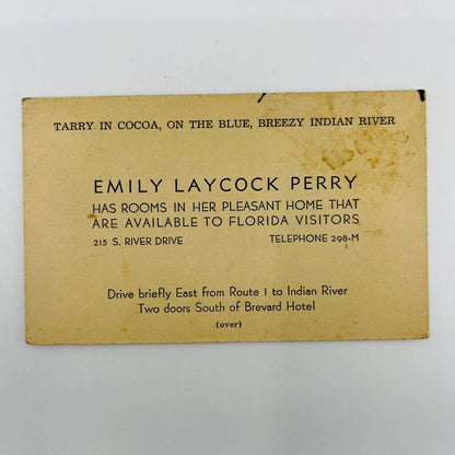 1900s Victorian Business Card Emily Laycock Perry Inn at Chautauqua NY AA2