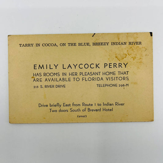 1900s Victorian Business Card Emily Laycock Perry Inn at Chautauqua NY AA2