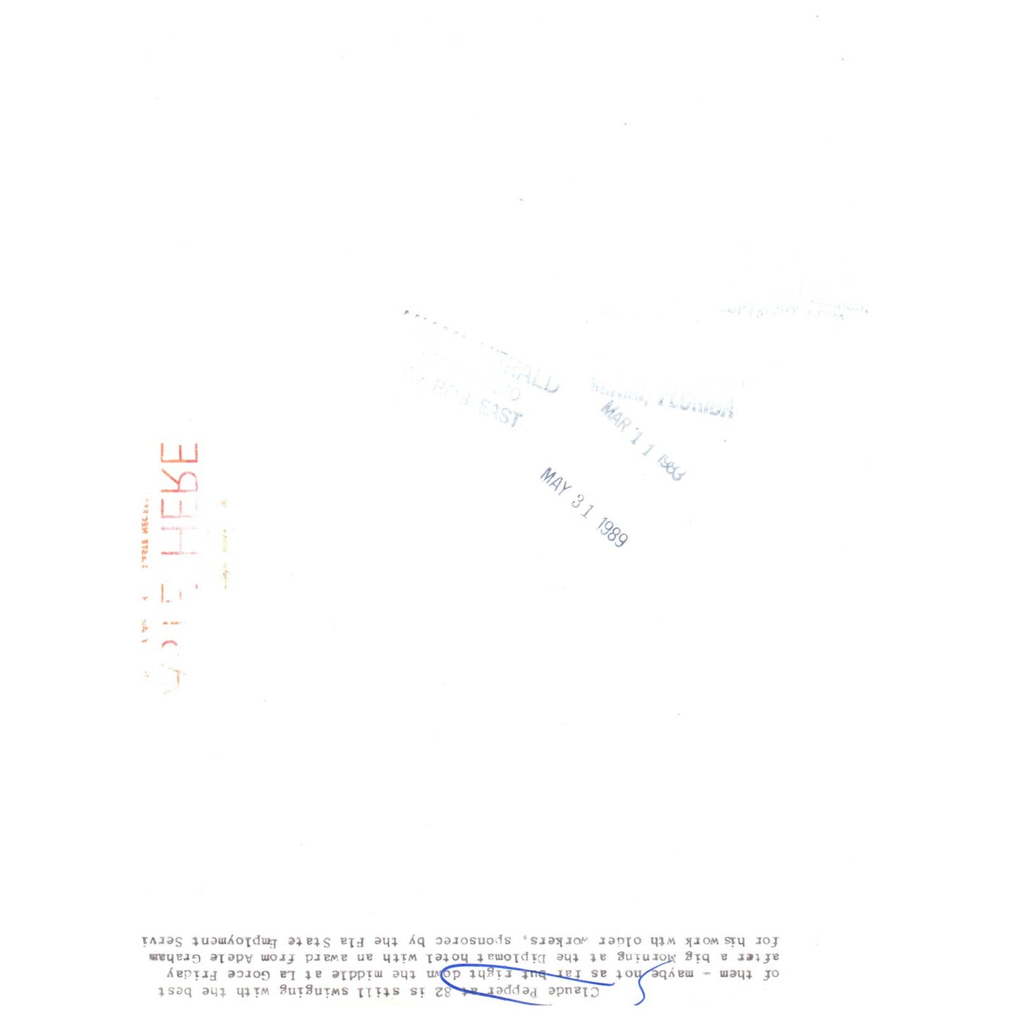 1983 Original Press Photo Golf Claude Pepper Swings at La Gorce 8x10" AD2