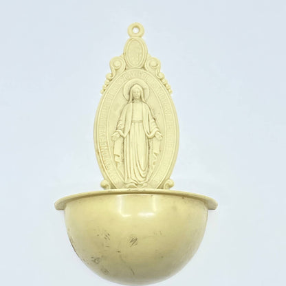 Vintage Virgin Mary Celluloid Holy Water Font TF5