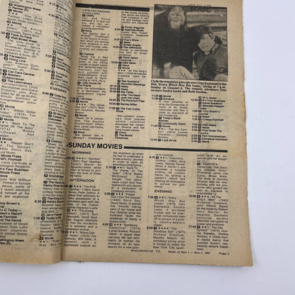 1981 Nov 1 Bellville IL News-Democrat TV Listings Magazine Dallas TG6