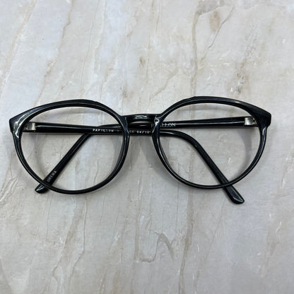 Vtg Ladies' Black Plastic Papillion Oversize Cat Eye Eyeglasses Frames TJ9G1-6