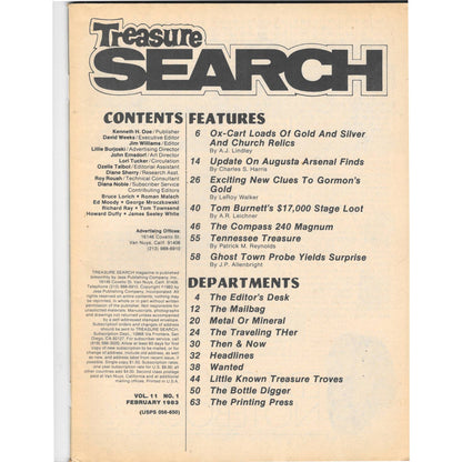 Treasure Search Magazine 1983 February Metal Detecting Gold Diamonds M2