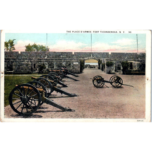 The Place D'Armes Fort Ticonderoga NY Original Postcard TK1-P1