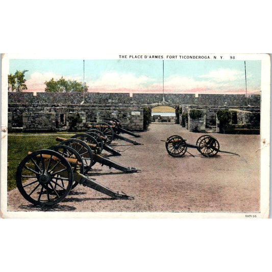 The Place D'Armes Fort Ticonderoga NY Original Postcard P3-3