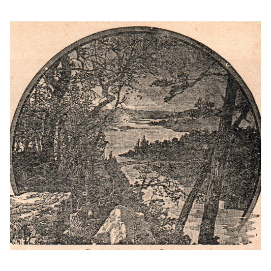 River Scene in Idaho 3x3" Original Engraving 1899 AK5-M28