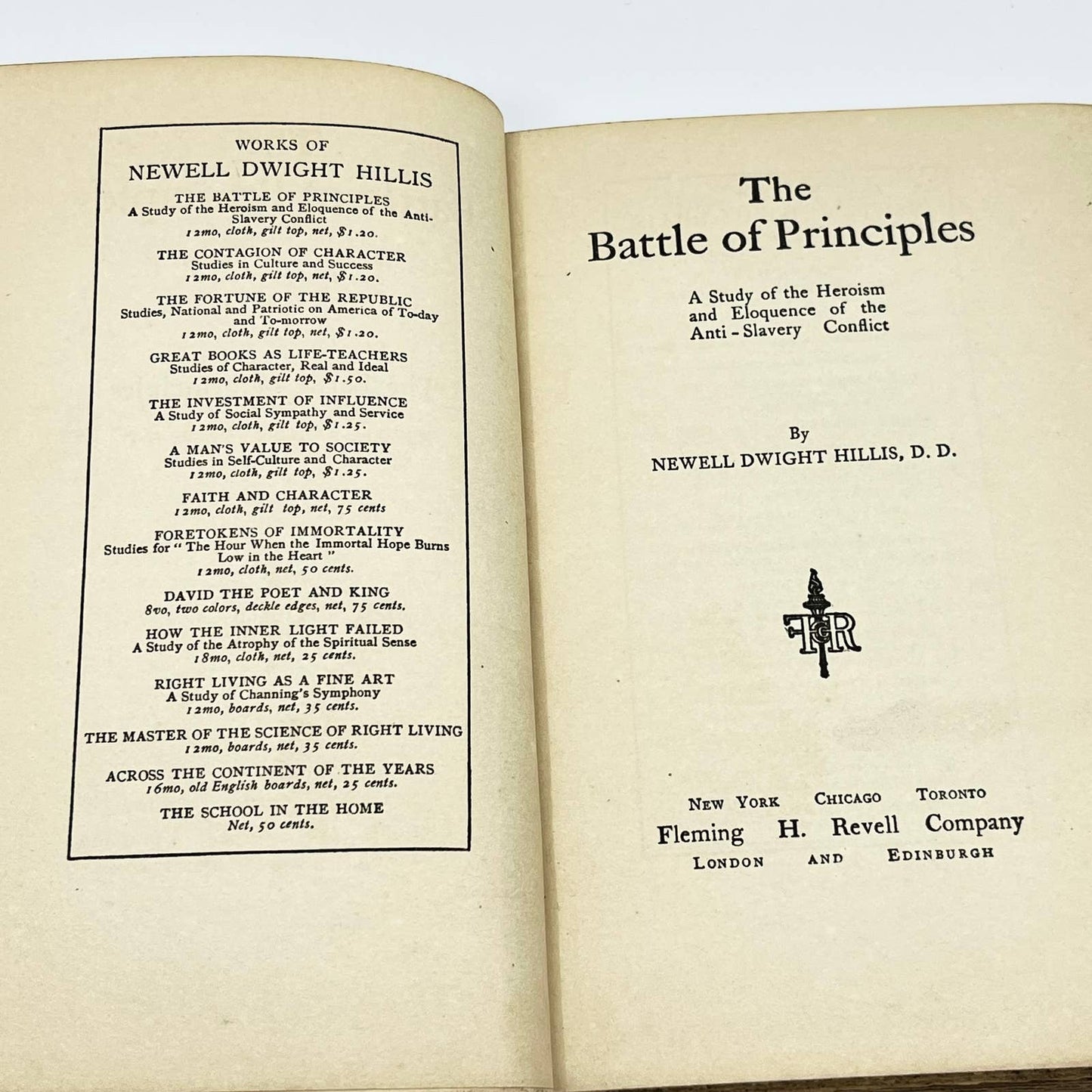 1912 The Battle of Principles Newell Dwight Hillis Hardcover TF3