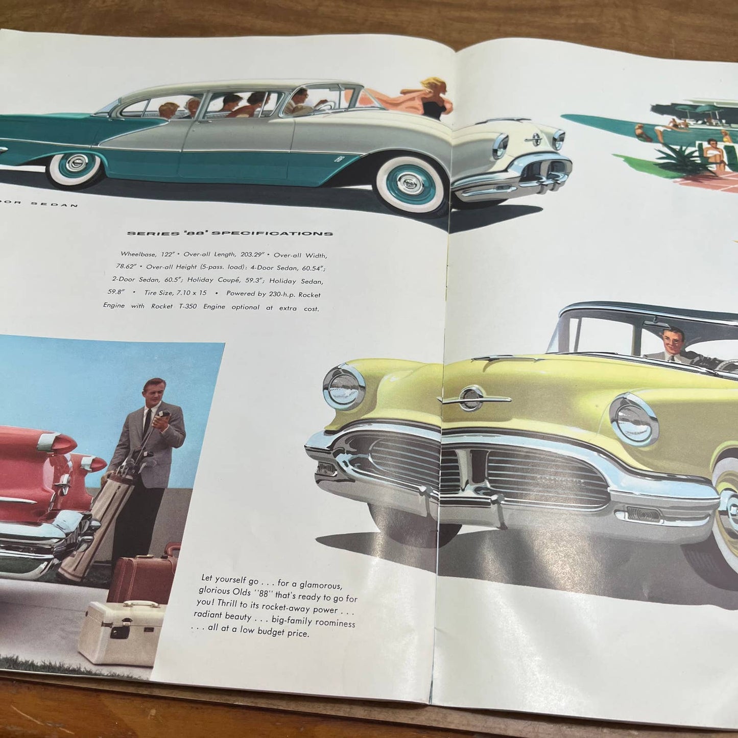 1956 Oldsmobile 13” Color Deluxe Sales Brochure NinetyEight Starfire Super 88 B4