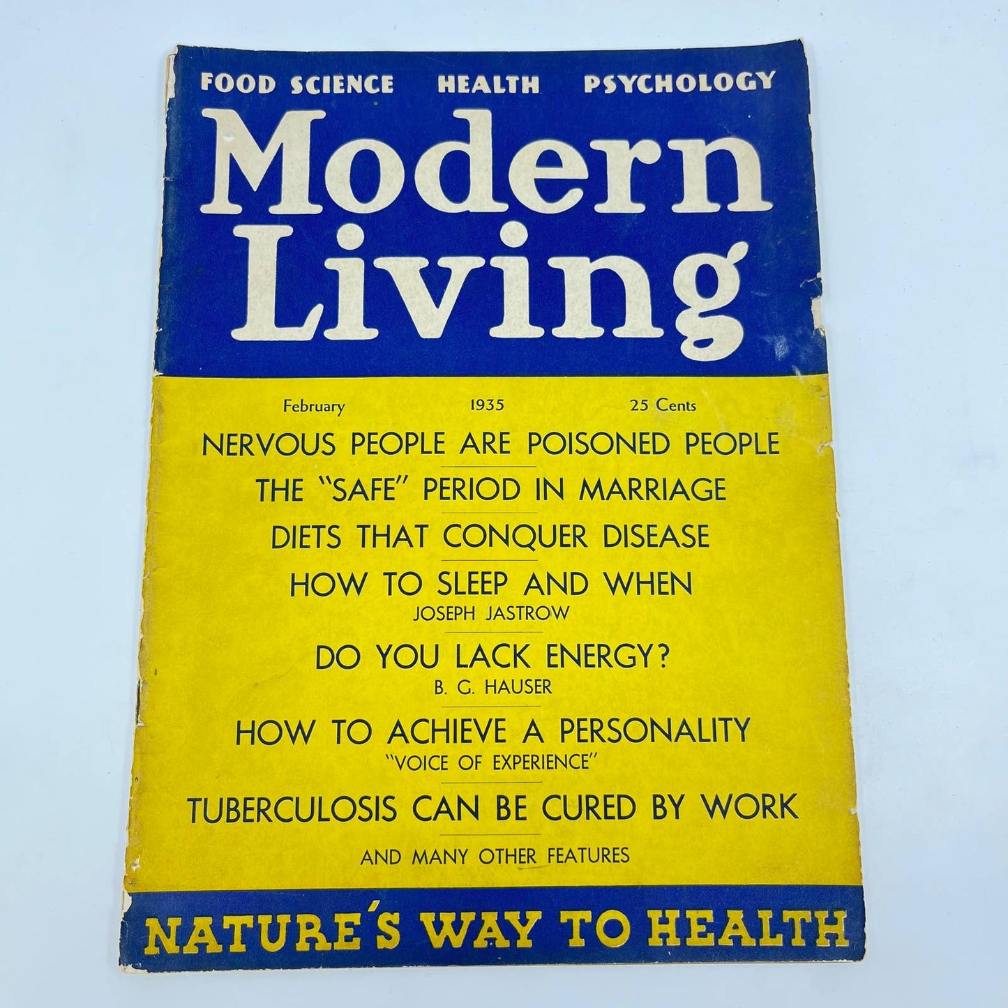 February 1935 Modern Living Magazine Tuberculosis Dieting Nervous People TE9