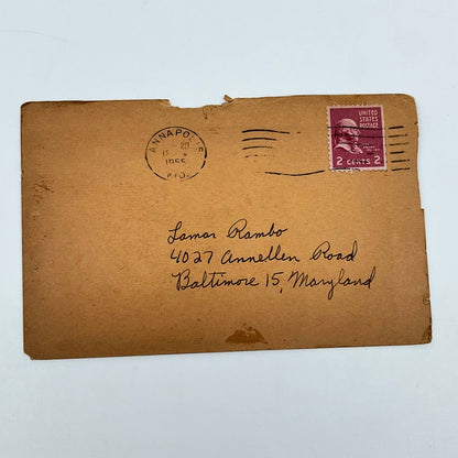 1955 QSL Radio Card W3ADO US Naval Academy Annapolis MD Lamar Rambo SC6