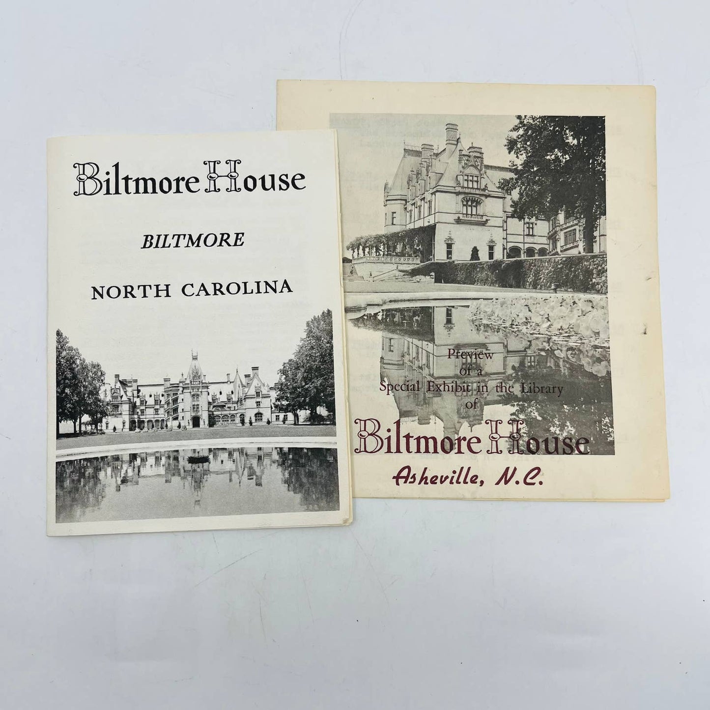 1950s Biltmore House Asheville North Carolina Tourist Brochure Booklet Set 2 C8