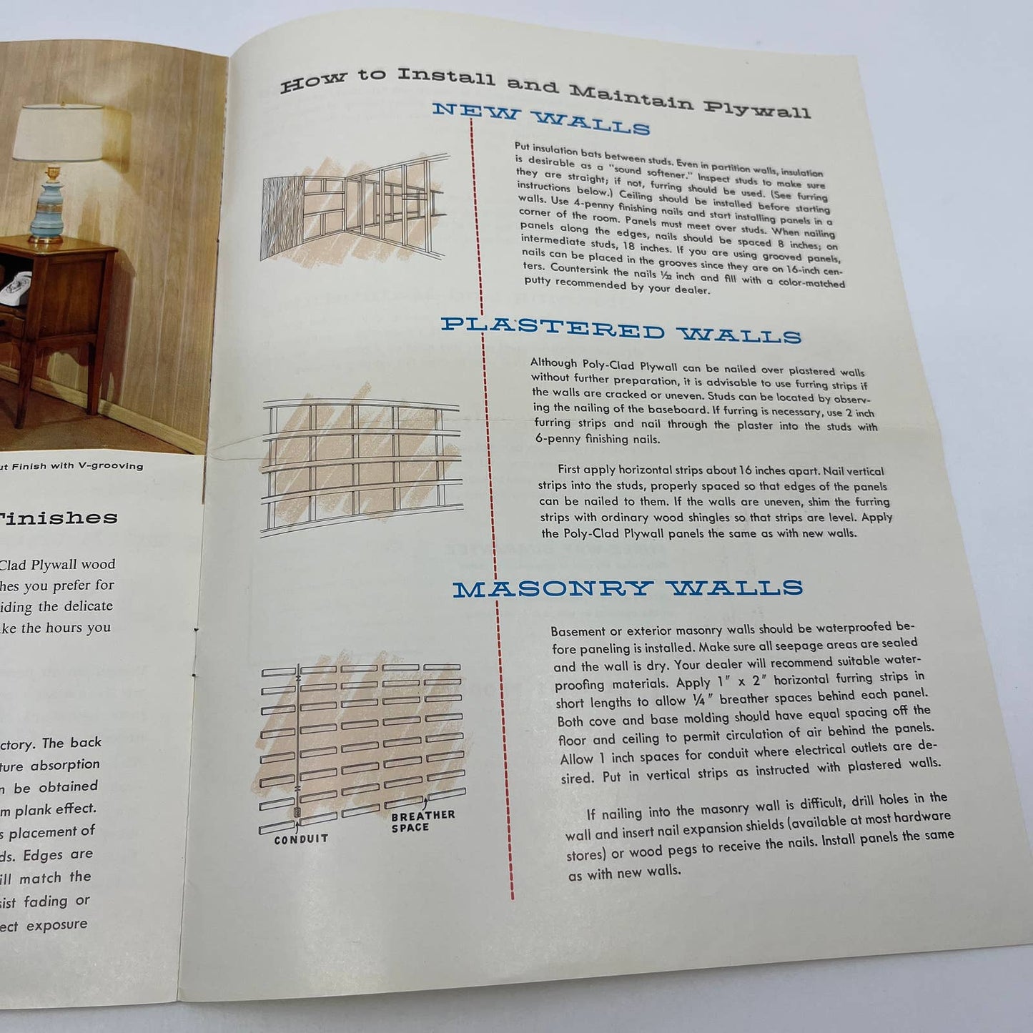 1960 Poly-Clad Plywall Wood Paneling  Advertising Promo Catalog Booklet AC8