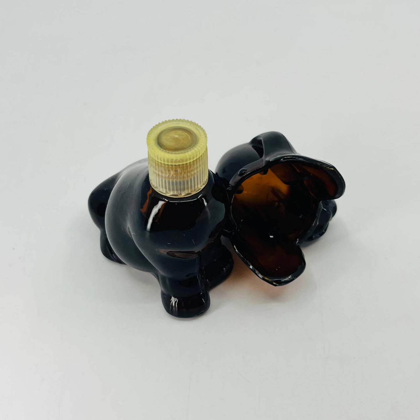 Avon Baby Bassett Hound Shaped Amber Glass Bottle Cologne Perfume Full SA1