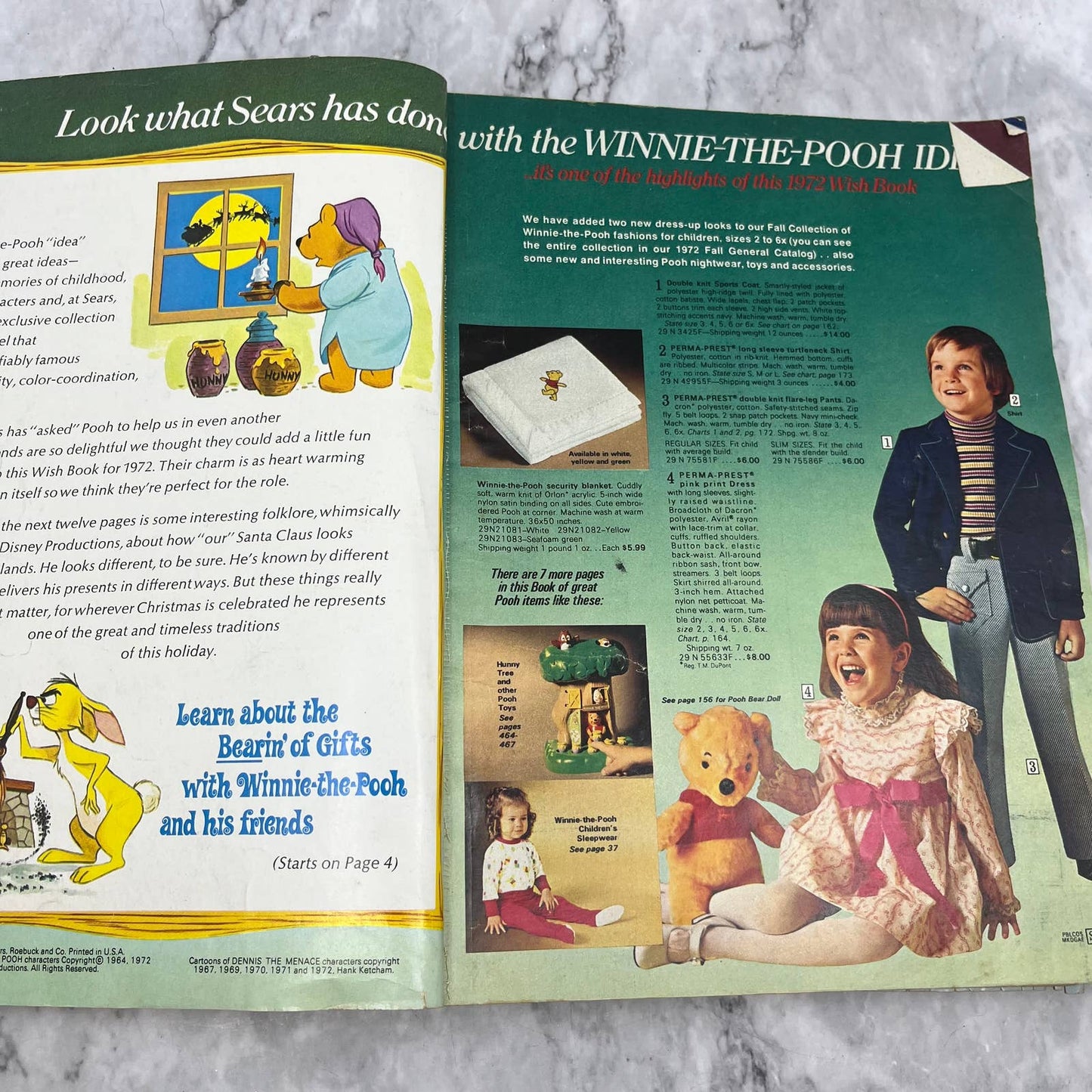 Original 1972 SEARS Christmas Wish Book Catalog Toys Barbie Hot Wheels Pooh S4