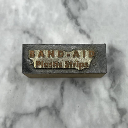 Vintage Printing Letterpress Printers Block Plate Band-Aid Plastic Strips TJ53