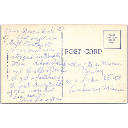 Carnegie Lake & Washington St. Bridge Rowing Princeton NJ Postcard TK1-23