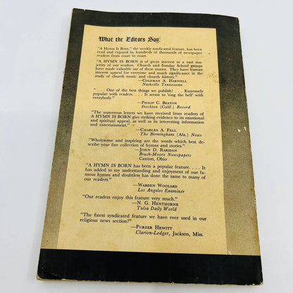 1952 A Hymn is Born Clint Bonner Hymnal First Printing TD7