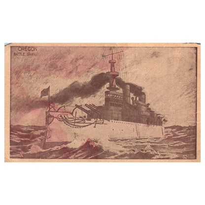 Oregon Battleship - Original Postcard TJ8-5