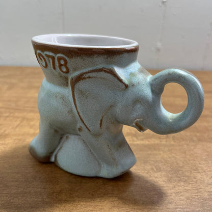 Vtg 1978 Frankoma Republican GOP Elephant Political Mug Gray Blue Glaze Ford TG7