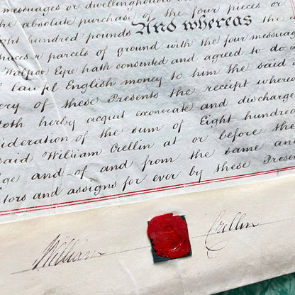 1846 English Land Indenture Walpole Eyre St. Marylebone Middlesex TE4