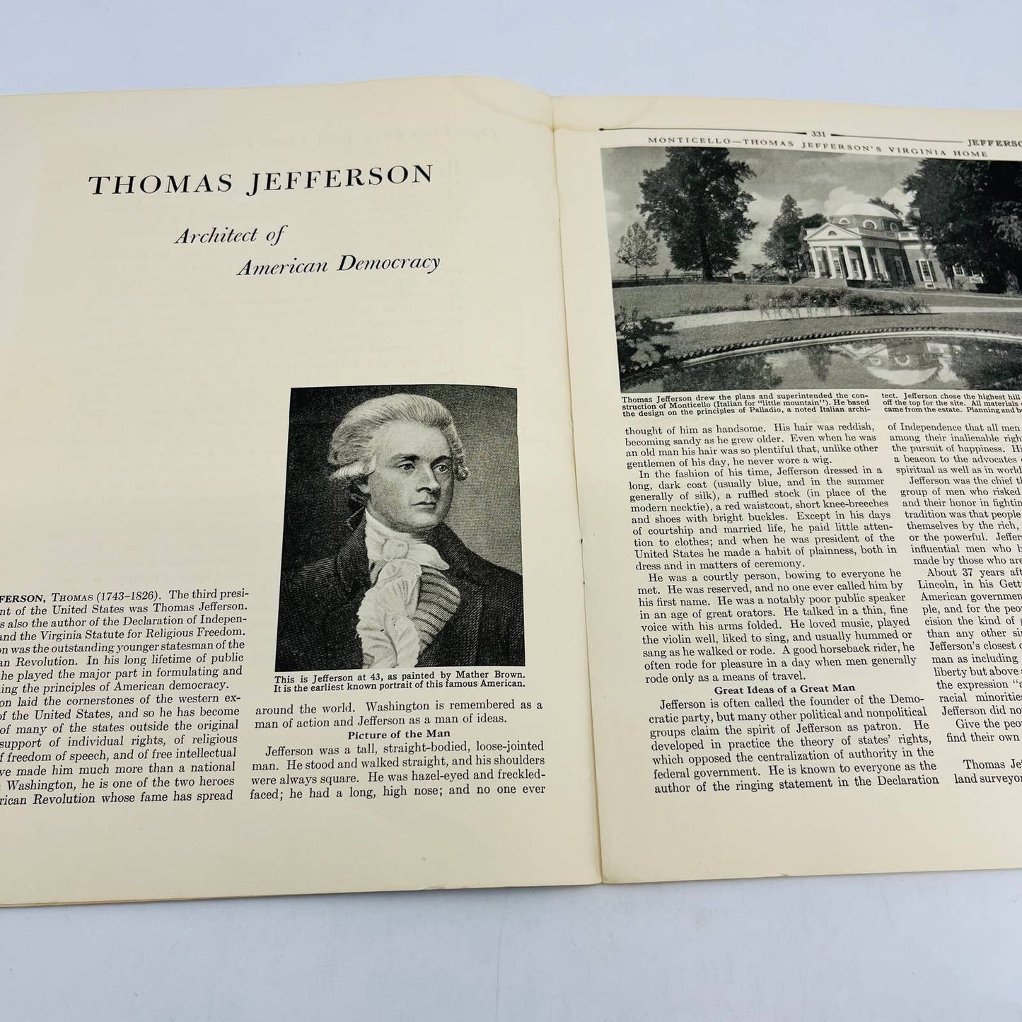 1954 Thomas Jefferson Architect of Democracy Booklet TB8