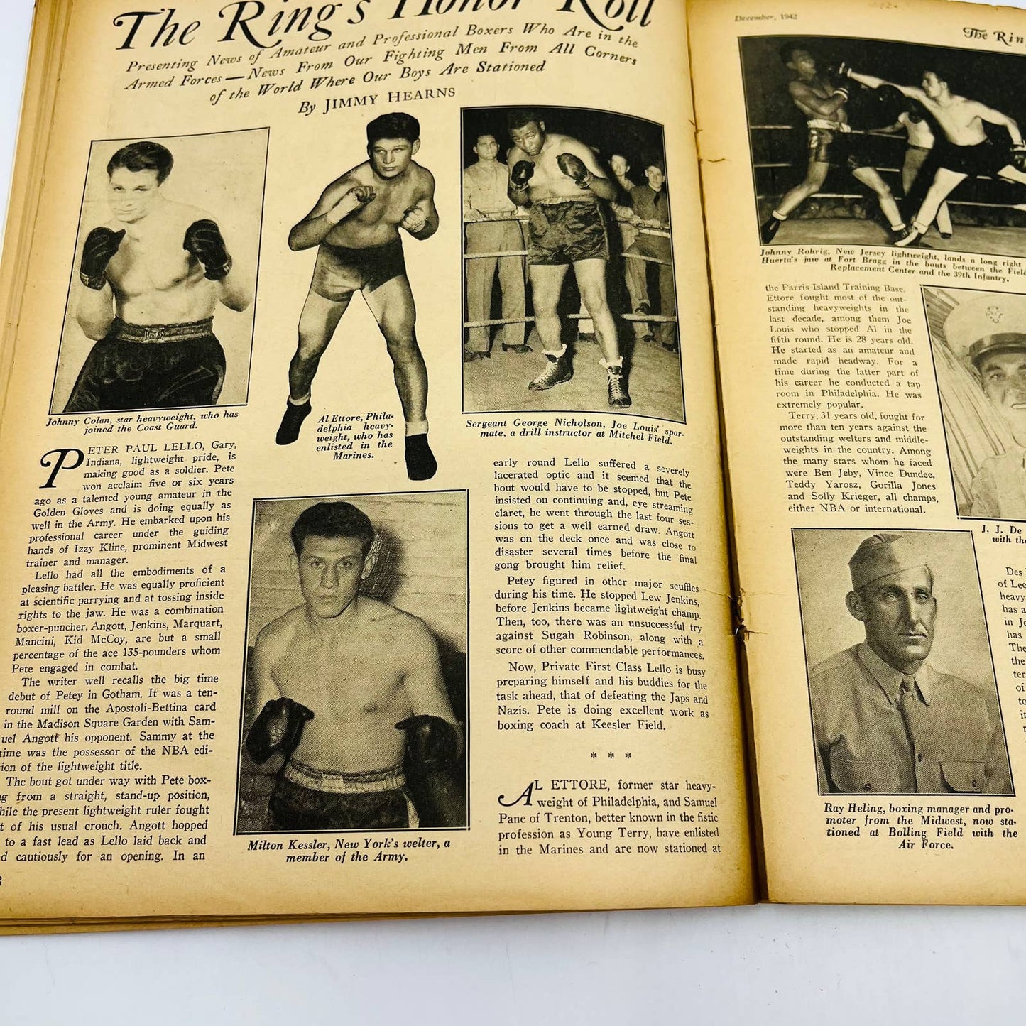 1942 Dec - The Ring Boxing Magazine – Chalky White Cover Joe Louis WWII TA5