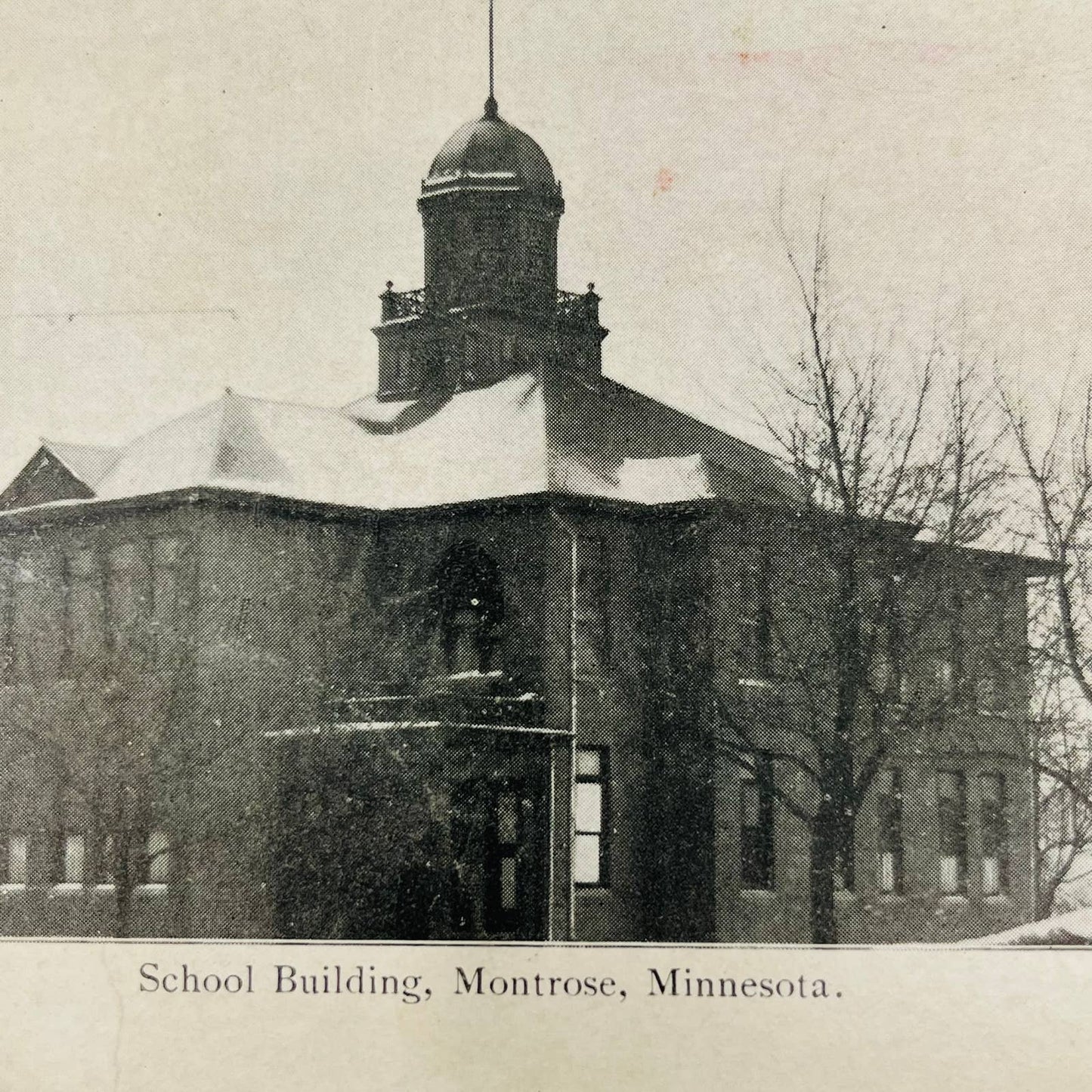 1900s Photo Postcard MONTROSE MINNESOTA School Building PA8