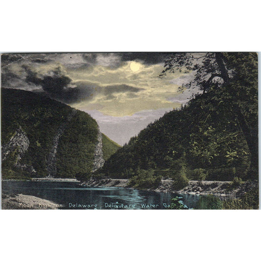 1911 Postcard Moon High on Delaware, Delaware Water Gap PA TD9-P1