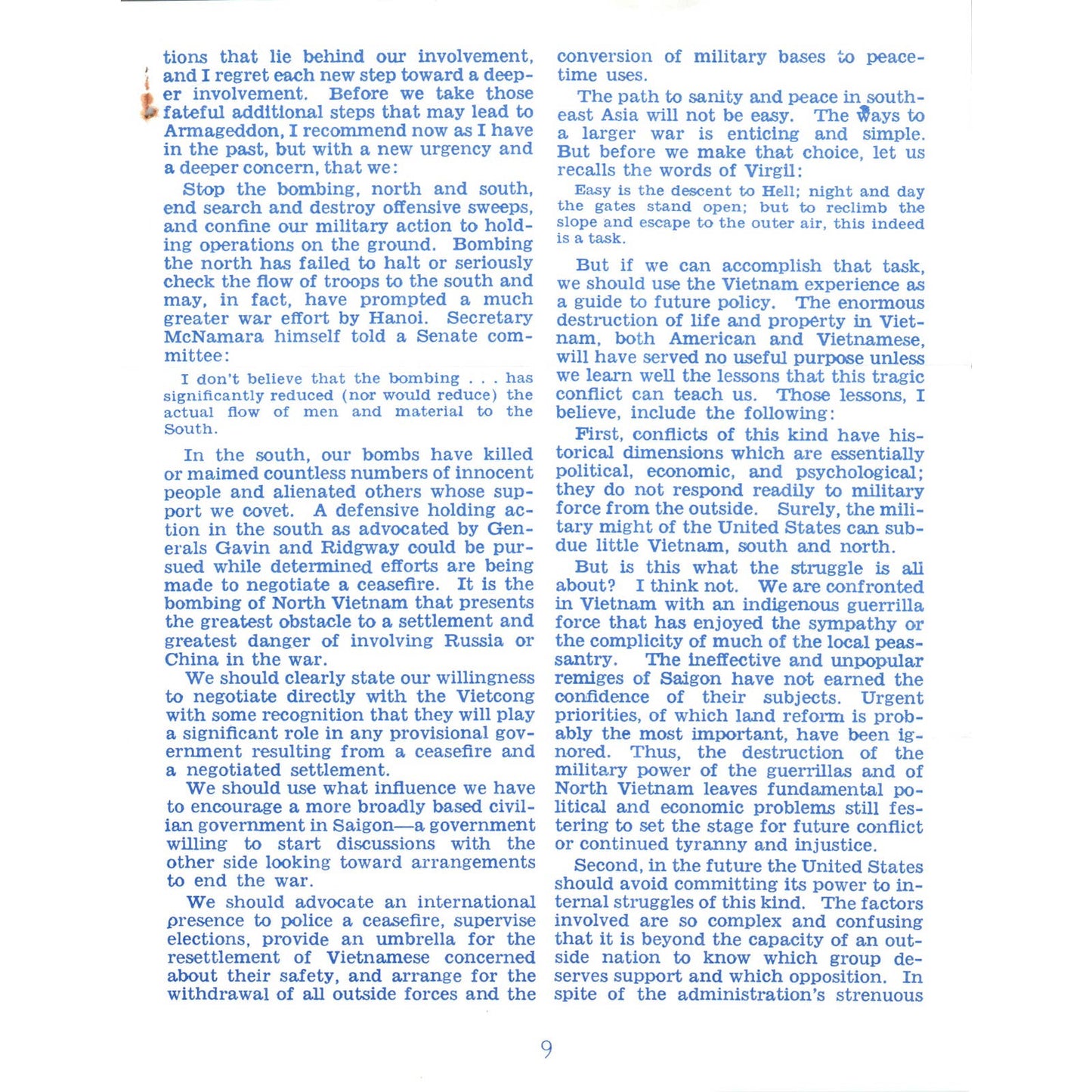The Congressional Record Apr 25 1967 George McGovern Lessons of Vietnam TK1-P8
