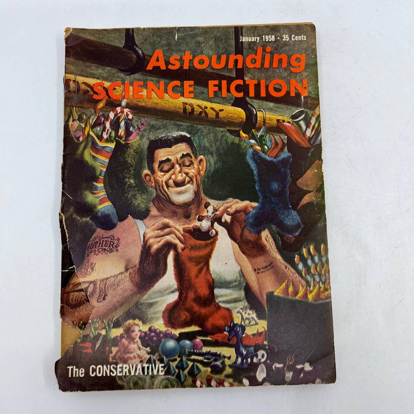 Astounding Science Fiction Pulp January 1958 - Frank Herbert Mullen Leinster TC1