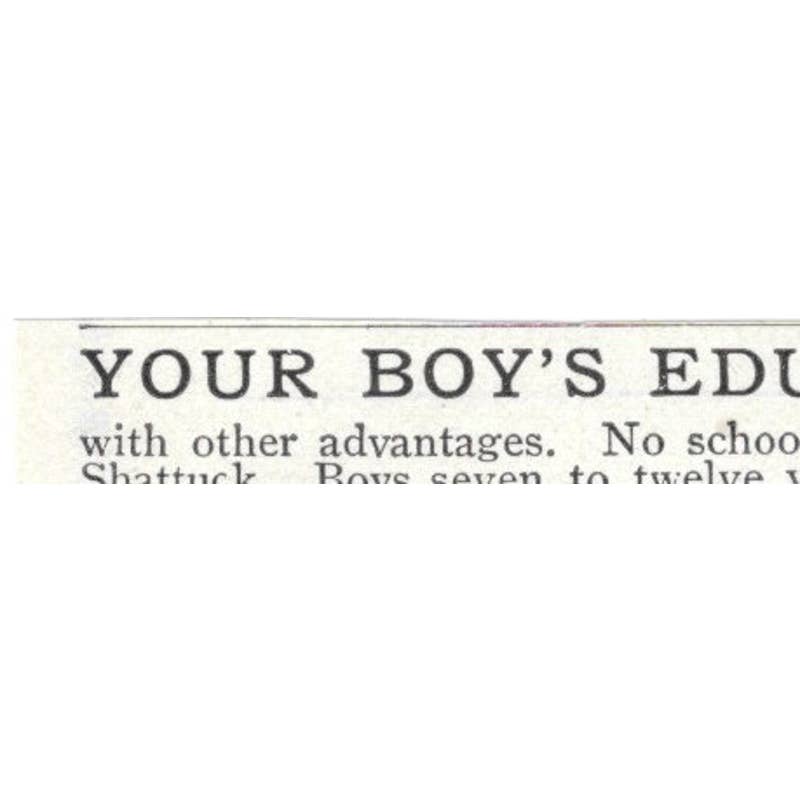 Shattuck School For Boys Faribault Minnesota - 1903 Original Ad TJ8-7-1