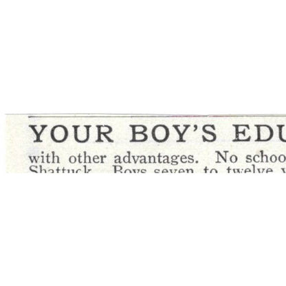 Shattuck School For Boys Faribault Minnesota - 1903 Original Ad TJ8-7-1