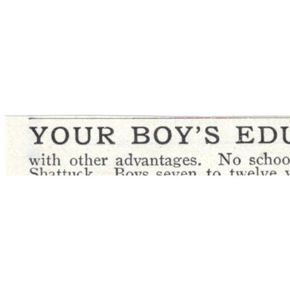 Shattuck School For Boys Faribault Minnesota - 1903 Original Ad AK5-S35