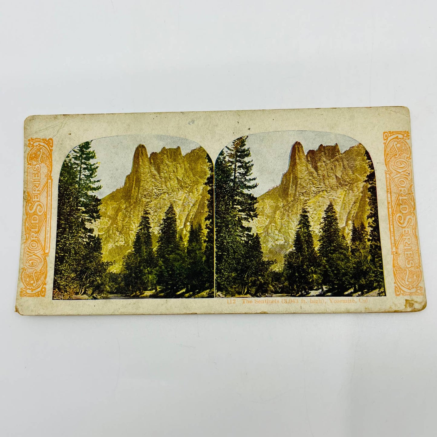 c1900 Stereoview Card View of The Sentinel Yosemite California